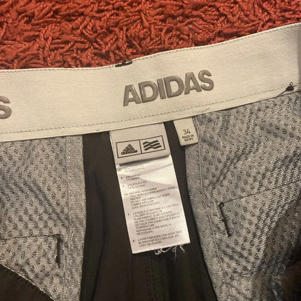 2PC Lot Of 2 Adidas Golf Performance Shorts Blue Black Plaid Men’s Size 34